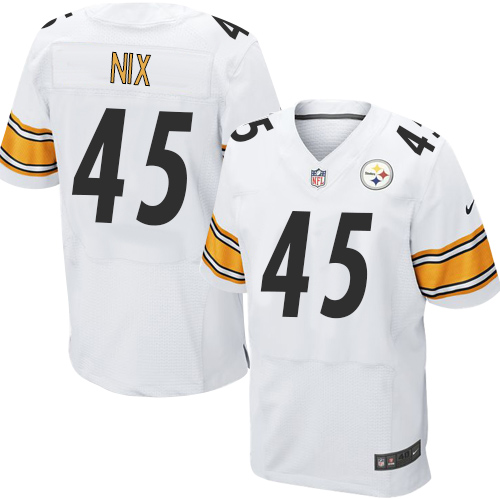 Men's Elite Roosevelt Nix Nike Jersey White Road - #45 NFL Pittsburgh Steelers